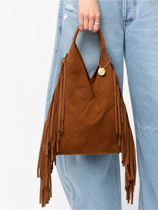 Laura Di Maggio Handbags - Laura Di Maggio Milano Suede Fringe Hobo Bag NWT Made in Italy